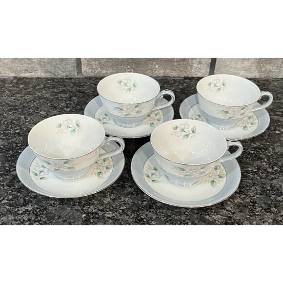 4 Vintage Sheraton Cup & Saucer Sets Harmony House Fine China Sears #3250 - Picture 2 of 10